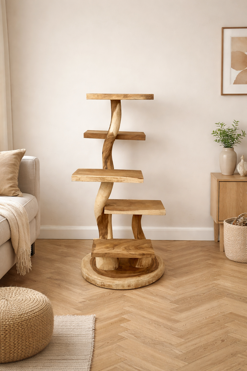 Suar houten krabpaal twin 150cm